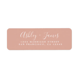 Elegant Script Dusty Pink Wedding Return Address Label