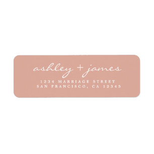 Elegant Script Dusty Pink Wedding Return Address Label
