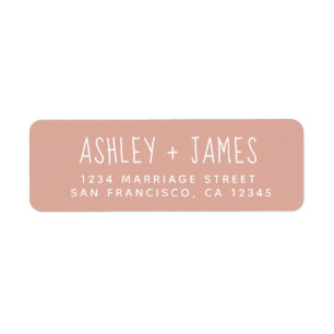Elegant Script Dusty Pink Wedding Return Address Label