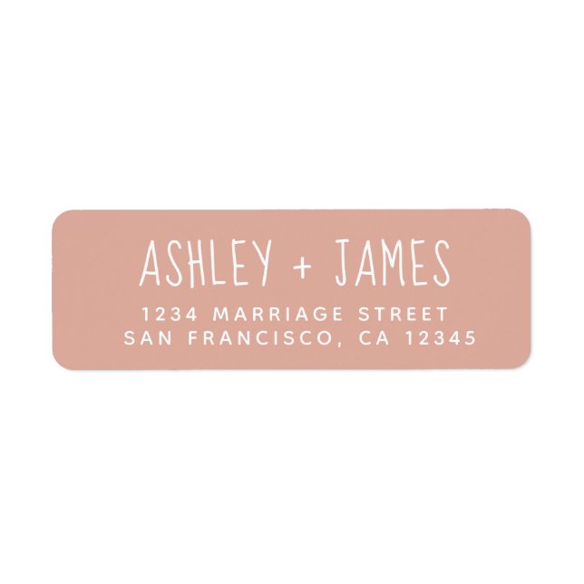 Elegant Script Dusty Pink Wedding Return Address Label (Front)