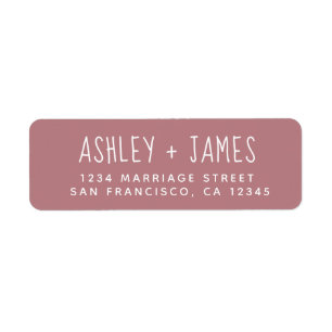 Elegant Script Dusty Rose Wedding Return Address Label