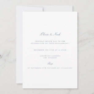 Elegant Script Dusty & White Engagement Invitation