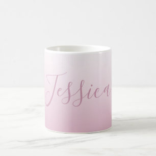 Elegant Script & Editable Pink (any colour) Ombre Coffee Mug
