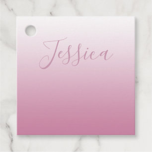 Elegant Script & Editable Pink (any colour) Ombre Favour Tags