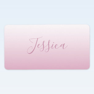 Elegant Script & Editable Pink (any colour) Ombre Label