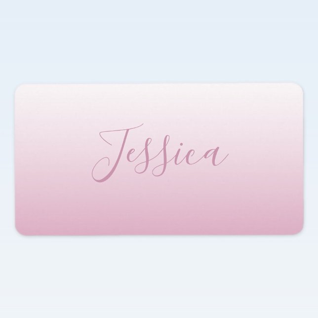 Elegant Script & Editable Pink (any colour) Ombre Label (Creator Uploaded)