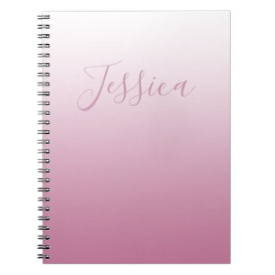 Elegant Script & Editable Pink (any colour) Ombre Notebook