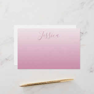 Elegant Script & Editable Pink (any colour) Ombre Stationery