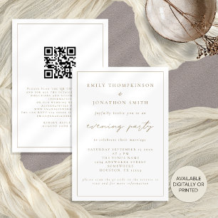 Elegant Script Evening Wedding Invitation