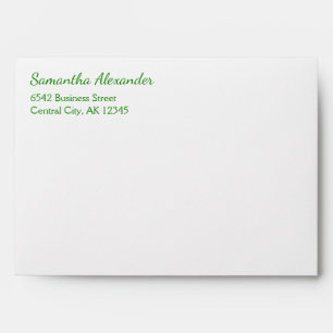 Elegant Script Evergreen Christmas Green Address Envelope