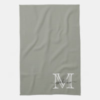 Elegant Script Evergreen Fog Monogram
