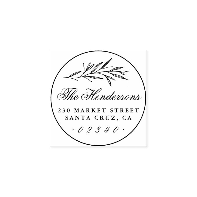 Elegant Script Family Name Classic Return Address Rubber Stamp (Imprint)