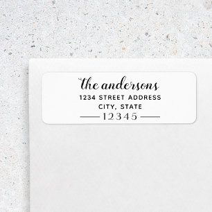 Elegant Script Family Name Custom Return Address Return Address Label