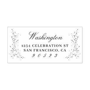 Elegant Script Family Name Return Address Rubber Stamp