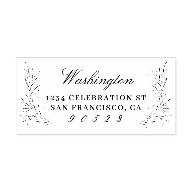 Elegant Script Family Name Return Address Rubber Stamp (Imprint)