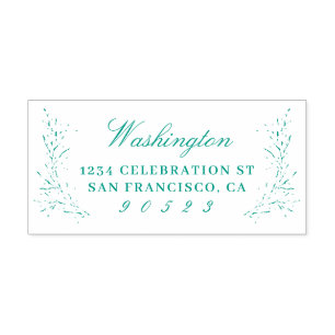 Elegant Script Family Name Return Address Self-inking Stamp