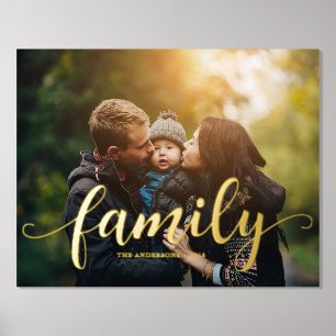 Elegant Script "Family" Overlay Foil Prints