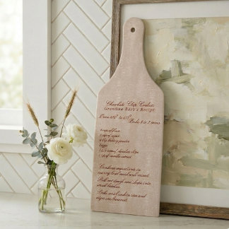 Elegant Script Family Recipe Ivory Cutting Board