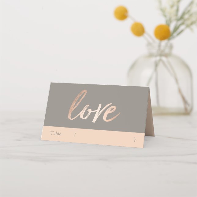 Elegant Script Faux Foil Place Card (Front)