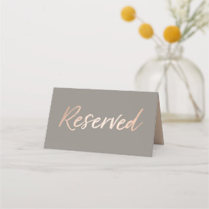 Elegant Script Faux Foil Reserved Place Card