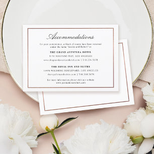 Elegant Script Faux Rose Gold Border Details Enclosure Card