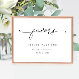 Elegant Script Favours Wedding Table Sign