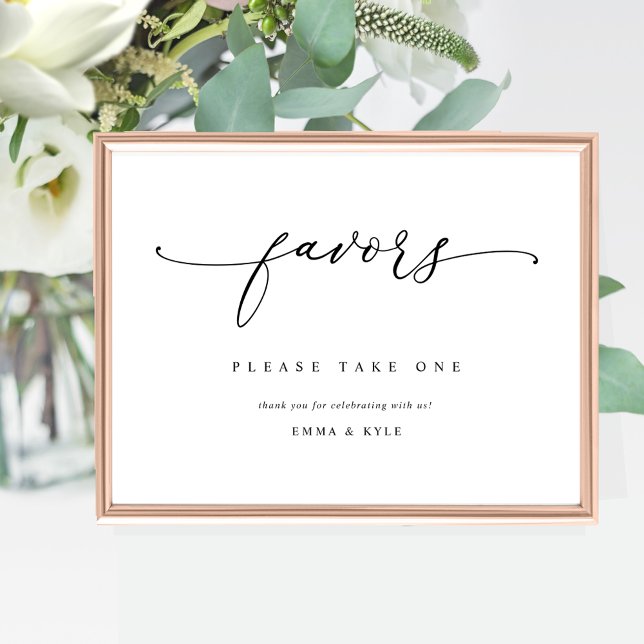 Elegant Script Favours Wedding Table Sign (Creator Uploaded)