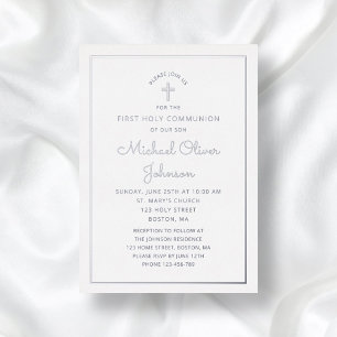 Elegant Script First Communion Silver