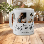 Elegant Script First Mothers Day 5 Photo Collage Coffee Mug<br><div class="desc">Celebrate the peaceful moments of motherhood with the 'Elegant First Mother's Day Custom Photo Collage' mug. Every sip becomes a nostalgic reminder of the first precious moments and smiles shared with your new baby. This mug is more than just a vessel for your morning brew - it's a beautiful collection...</div>