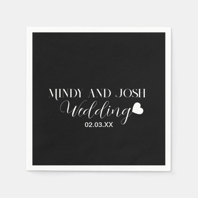 Elegant Script floating heart Napkin (Front)