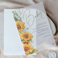 Elegant script floral baby shower overlay