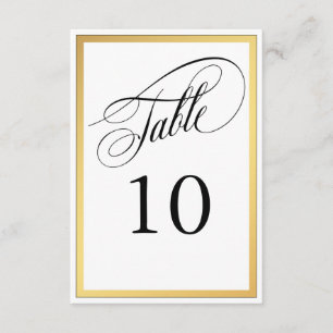 Elegant Script Flourishes Table Number