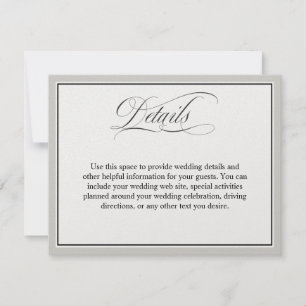 Elegant Script Flourishes Wedding Details