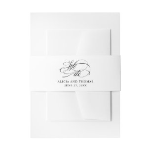 Elegant Script Flourishes Wedding We Do Invitation Belly Band