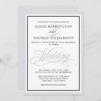 Elegant Script Flourishes with Any Silver Border