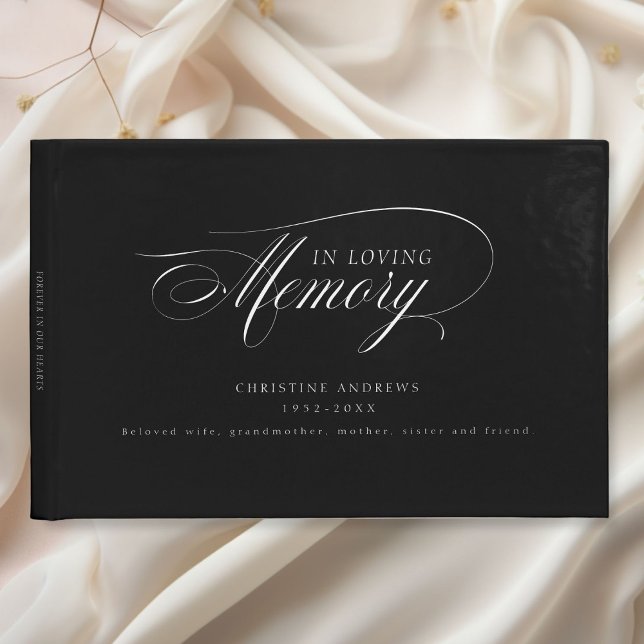 Elegant, Script Font "In Loving Memory" Funeral Guest Book (Elegant, Script Font "In Loving Memory" Funeral Guest Book)