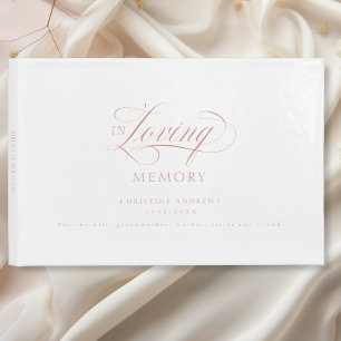 Elegant, Script Font "In Loving Memory" Funeral Guest Book