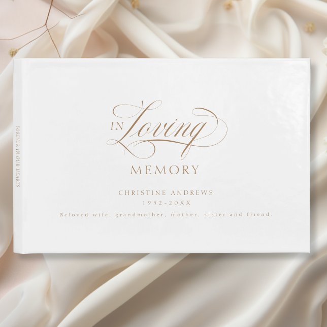 Elegant, Script Font "In Loving Memory" Funeral Guest Book (Elegant, Script Font "In Loving Memory" Funeral Guest Book)