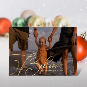 Elegant Script Font Typography Believe Holiday