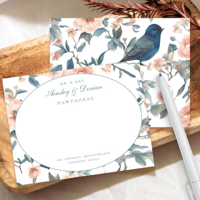 Elegant Script French Floral Couples Stationery Card (Creator Uploaded)