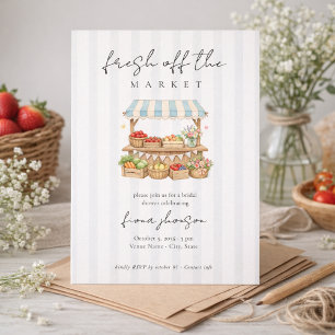 Elegant Script Fresh Off the Market Bridal Shower Invitation