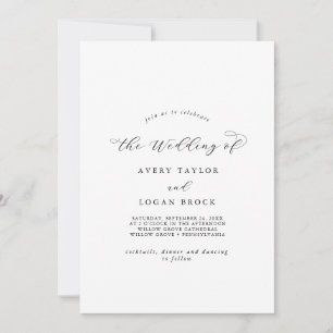 Elegant Script Front and Back The Wedding Of Invitation