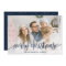 Elegant Script Full Photo Merry Christmas Navy
