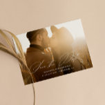 Elegant Script Full Photo Save The Date<br><div class="desc">Featuring stylish script and elegant fonts with a fading transparent gradient over the photo to highlight the text . Add additional details to the back.</div>