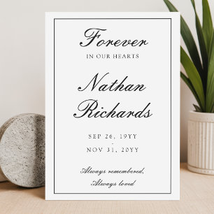 Elegant Script Funeral Memorial Thank You Card