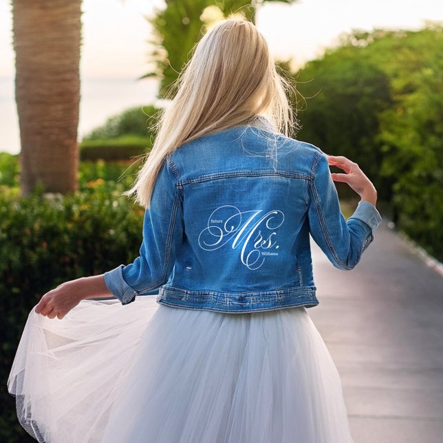 Elegant Script "Future Mrs" Custom Bride to be Denim Jacket (Creator Uploaded)