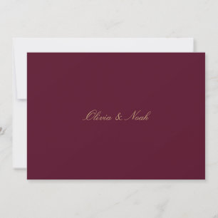 Elegant Script Gold Burgundy Rehearsal Dinner Card