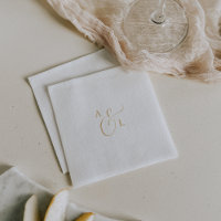 Elegant Script Gold Foil Monogram Wedding