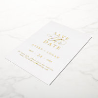 Elegant Script Gold Foil Save the Date