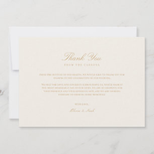 Elegant Script Gold & Ivory Thank you Card